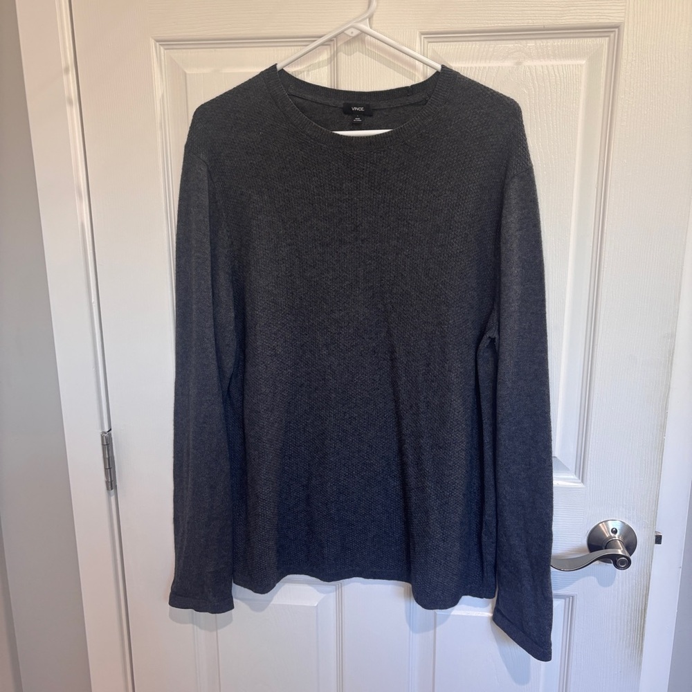 Vince Cashmere Blend Crewneck Long Sleeve Knit T-Shirt - Picture 1 of 4